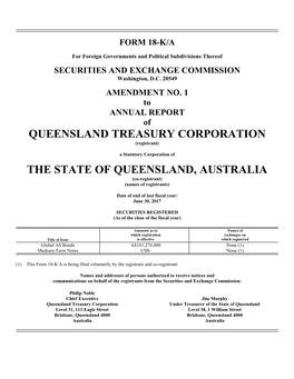 Queensland Treasury Corporation the State Of