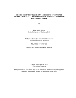 Glacio-Isostatic Adjustment Modelling of Improved Relative Sea-Level Observations in Southwestern British Columbia, Canada