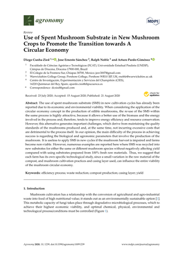 Use of Spent Mushroom Substrate in New Mushroom Crops to Promote the Transition Towards a Circular Economy