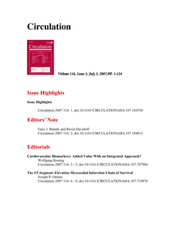 Issue Highlights Editors' Note Editorials