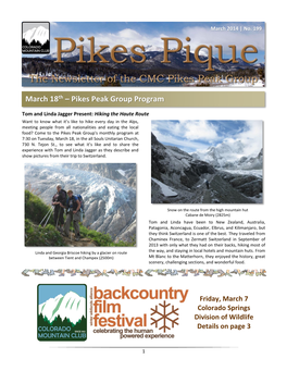 March 18Th – Pikes Peak Group Program