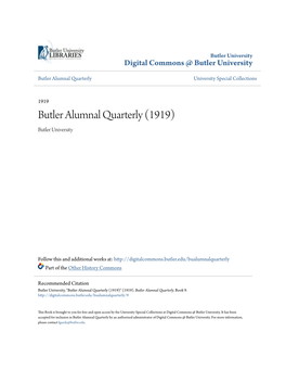 Butler Alumnal Quarterly University Special Collections