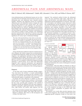 Abdominal Pain and Abdominal Mass