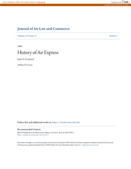 History of Air Express John H