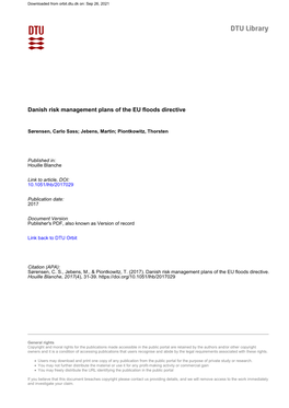 Danish Risk Management Plans of the EU Floods Directive