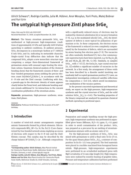 The Untypical High-Pressure Zintl Phase Srge