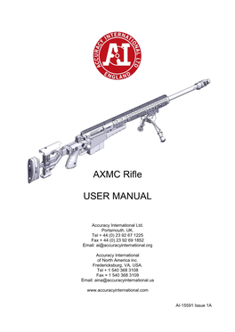 AXMC Rifle USER MANUAL