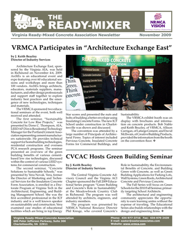 READY-MIXER Virginia Ready-Mixed Concrete Association Newsletter November 2009