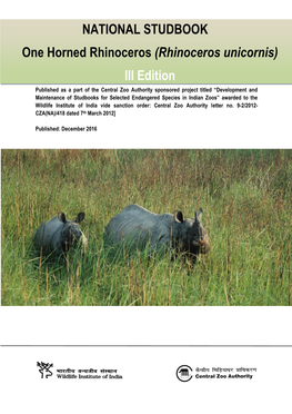 NATIONAL STUDBOOK One Horned Rhinoceros