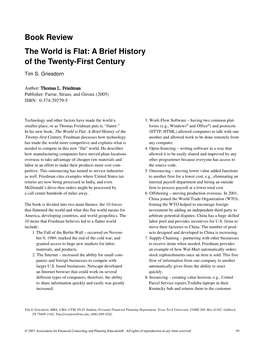 Book Review World Is Flat Volume 18 Issue 2.Pub