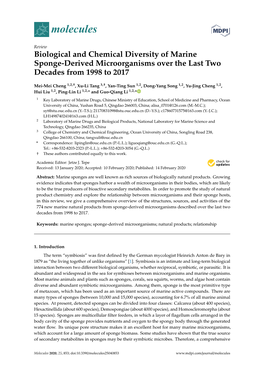 Biological and Chemical Diversity of Marine Sponge-Derived Microorganisms Over the Last Two Decades from 1998 to 2017