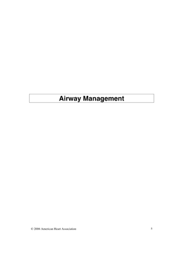 Airway Management