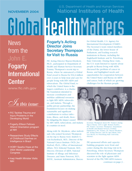 News from the John E. Fogarty International Center