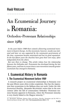 In Romania: Orthodox–Protestant Relationships Since 1989