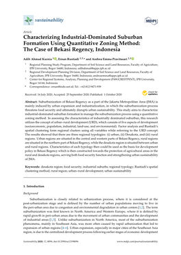 Characterizing Industrial-Dominated Suburban Formation Using Quantitative Zoning Method: the Case of Bekasi Regency, Indonesia