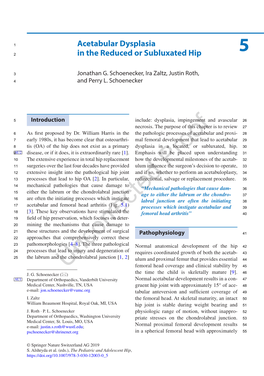 Acetabular Dysplasia in the Reduced Or Subluxated Hip