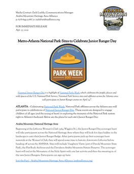 4-17-21 PRESS RELEASE National Parks Week In