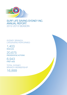 Surf Life Saving Sydney Inc. Annual Report 2012-2013 Season