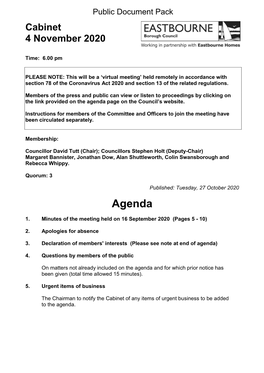 (Public Pack)Agenda Document for Eastbourne Borough Council