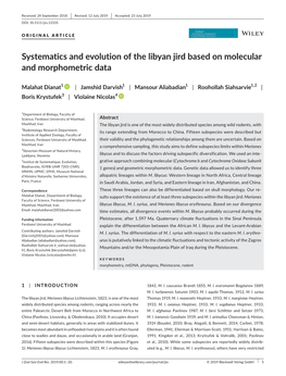 Systematics and Evolution of the Libyan Jird Based on Molecular and Morphometric Data