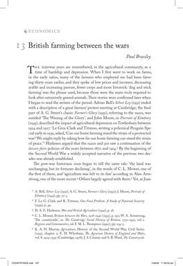 Economics 13 British Farming Between the Wars Paul Brassley