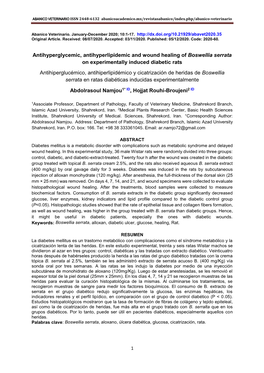 Antihyperglycemic, Antihyperlipidemic and Wound Healing