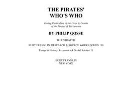 The Project Gutenberg Ebook of the Pirates' Who's Who, by Philip Gosse