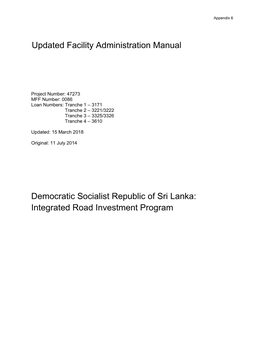 Updated Facility Administration Manual