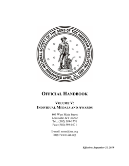 NSSAR Handbook Volume V (15 July 2019)