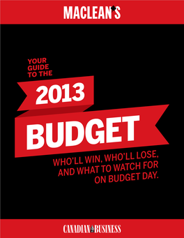 Guide to the 2013 Budget