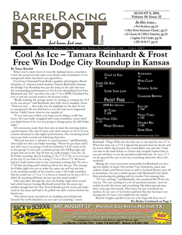 Tamara Reinhardt & Frost Free Win Dodge City Roundup in Kansas