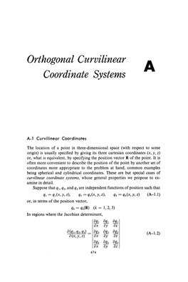 Orthogonal Curvilinear Coordinate Systems A