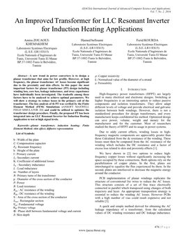 An Improved Transformer for LLC Resonant Inverter for Induction Heating Applications