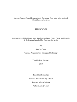 Acetone-Butanol-Ethanol Fermentation by Engineered Clostridium Beijerinckii and Clostridium Tyrobutyricum