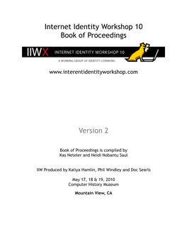 IIWX Book of Proceedings