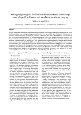 Rotliegend Geology in the Southern Permian Basin: the Develop- Ment of Synrift Sediments and Its Relation to Seismic Imaging