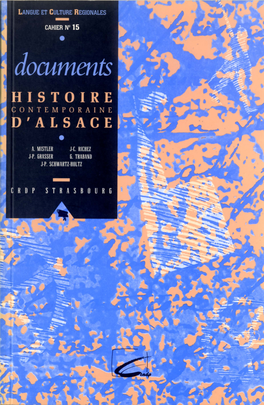 Histoire Contemporaine D'alsace