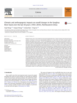 Climatic and Anthropogenic Impacts on Runoff Changes in the Songhua River Basin Over the Last 56 Years (1955–2010), Northeastern China