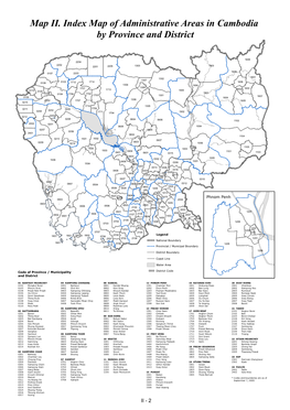 Map II. Index Map of Administrative Areas in Cambodia by Province and District