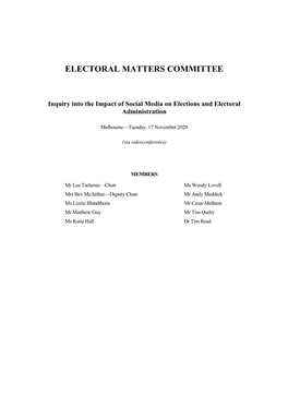 Electoral Matters Committee