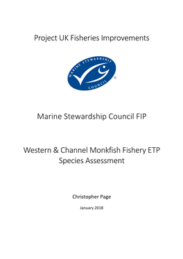 Western & Channel Monkfish Fishery ETP Species Assessment