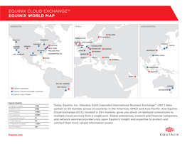 Equinix Cloud Exchange™ Equinix World Map