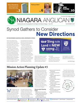 NOVEMBER 2019 Synod Gathers to Consider New Directions by the REVEREND CANON BILL MOUS, SECRETARY of SYNOD