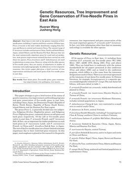 Breeding and Genetic Resources of Five-Needle Pines: Growth, Adaptability and Pest Resistance; 2001 July 23–27; Medford, OR, Far East; USA