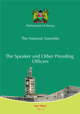 The Speaker and Other Presiding Officers