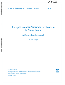 Competitiveness Assessment of Tourism in Sierra Leone