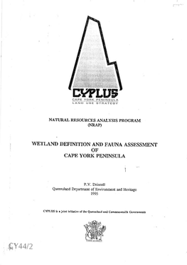 Wetland Definition and Fauna Assessment of Cape York Peninsula