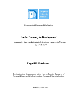 In the Doorway to Development: Ragnhild Hutchison