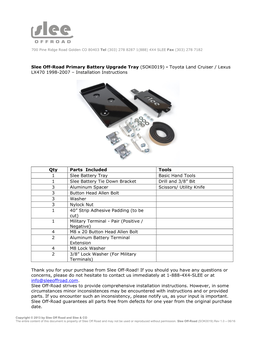 (SOK0019) - Toyota Land Cruiser / Lexus LX470 1998-2007 – Installation Instructions