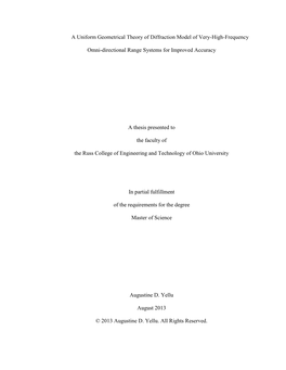 A Uniform Geometrical Theory of Diffraction Model of Very-High-Frequency